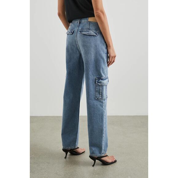 Rails Speedway Cargo Pant in Breezy Blue Relaxed Slouchy Boyfriend Jeans Size 25 - Picture 3 of 16